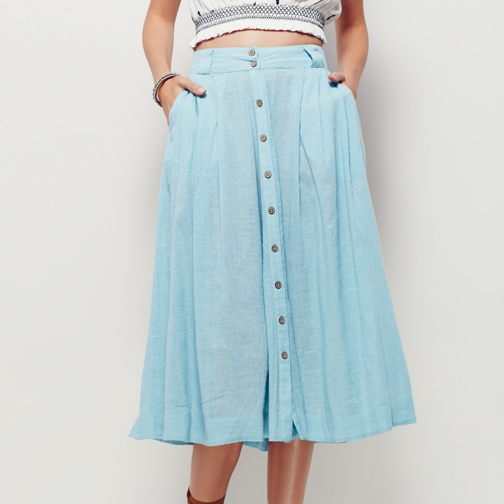 Pale blue Free People skirt